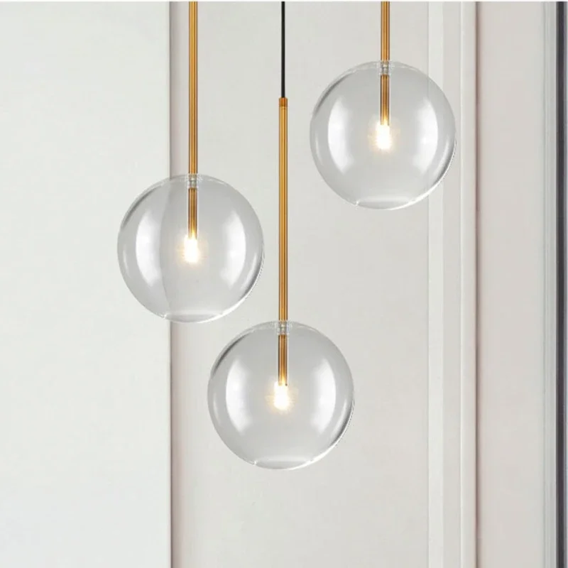 Bubble Glass Ball Pendant Lighting for Bedroom Bedside Kitchen Dining Room Bathroom Hanging Lights Decoration Lamp Ceiling