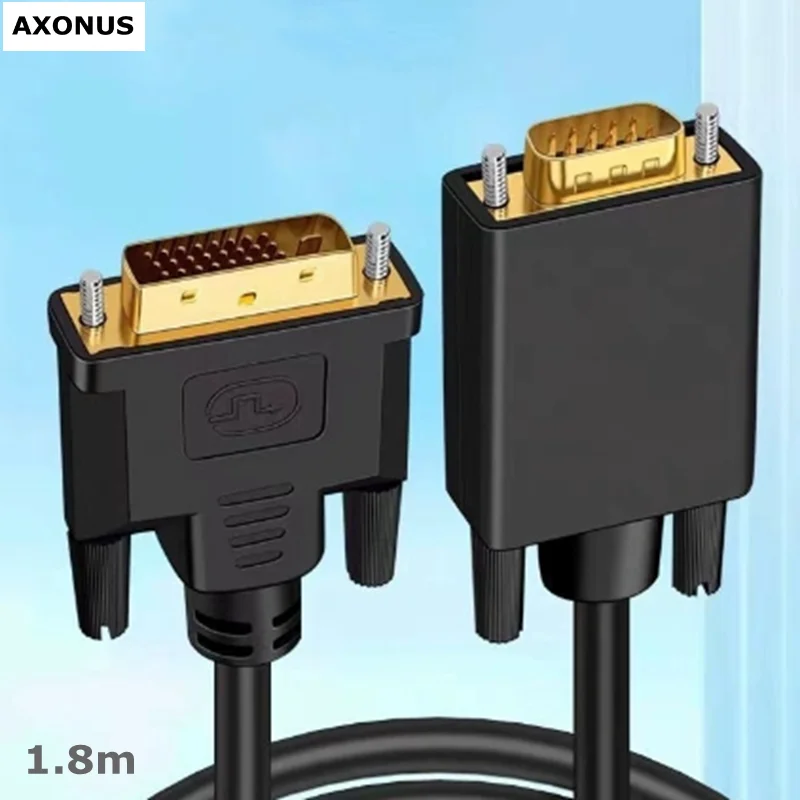 1080P Dvi to VGA Cable Adapter DVI 24+1 Video Audio Synchronization DVI to VGA for Laptop Computer Monitor TV Box VGA Cable