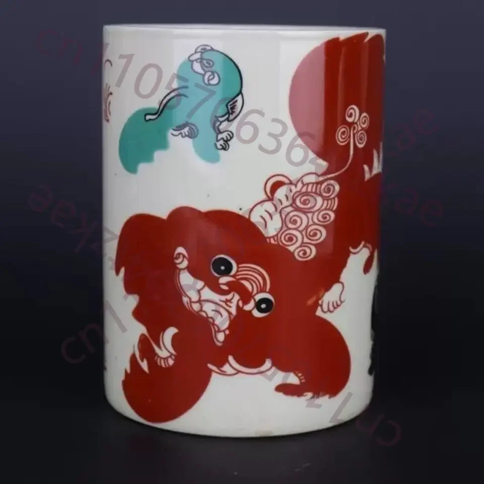 Collection of Chinese Enamel Color Penholder Living Room Decoration Artwork