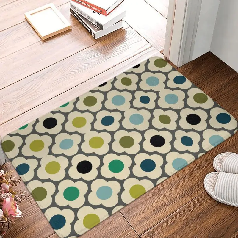 Orla Kiely Flowers Abstract Front Door Mat Anti-Slip Indoor Absorbent Geometric Doormat Floor Bathroom Entrance Rug Carpet