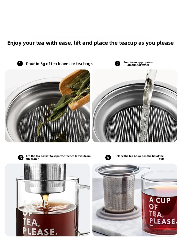 Tea Glass Teapot, Household Filter Temperature Difference of 150 ° C Tea Set, Tea Brewer Flower and Fruit Teacup