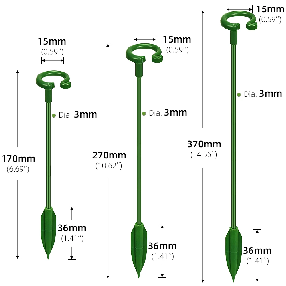 Garden potted fiberglass plant supports wooden pile flower platform stick Reusable fixed flower pot bonsai green planting tool
