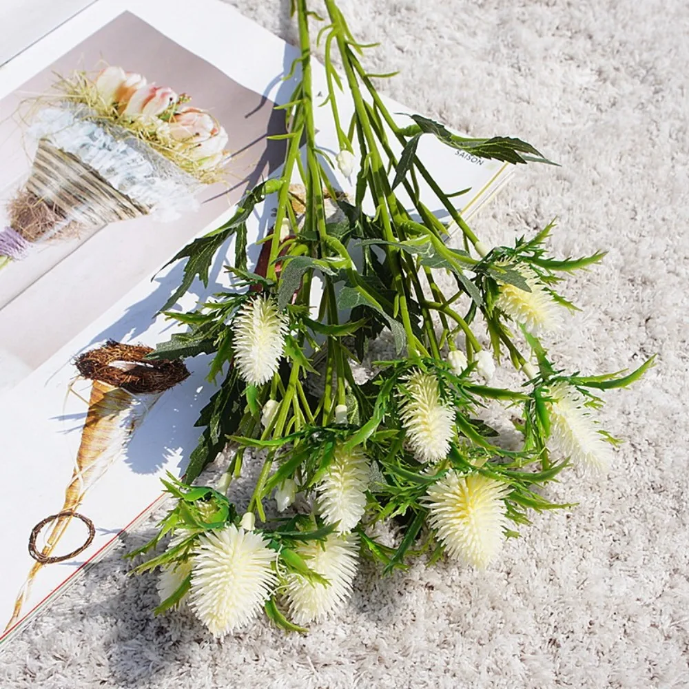 Real Touch Artificial Sea Holly Branch Handmade Exquisite Simulation Sea Holly Flowers Realistic Fake Flowers