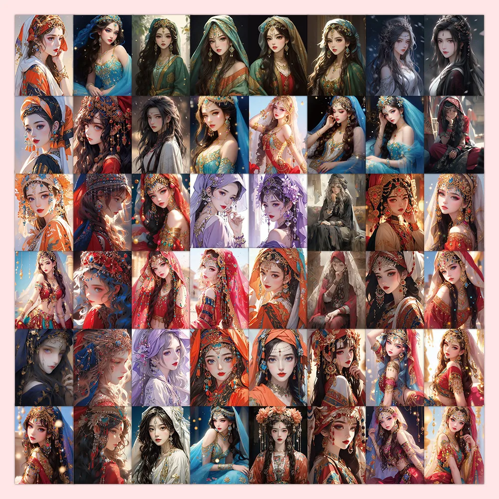 60 Exotic Princess Cartoon Waterproof Stickers, Phone Case Decoration Stickers, Planner Stickers, Stickers, Waterproof Stickers, Advantages: Waterproof, Can Be Re-Pasted, No Residue, Beautifully Designed.