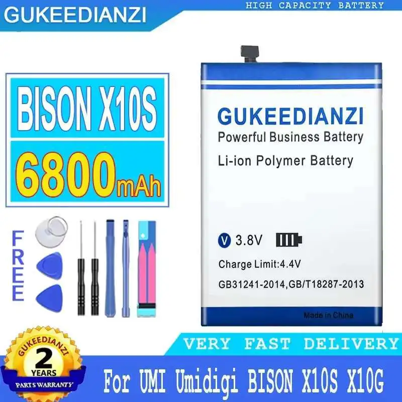 

Легкий аккумулятор мобильного телефона емкостью 6800 мАч для Umi Umidigi Bison X10S X10G высокой емкости