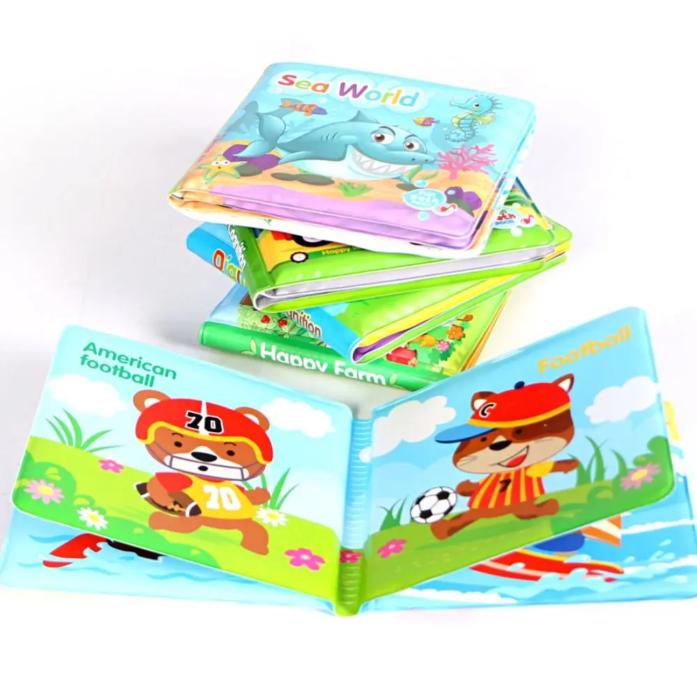 Color Changing Waterproof Bathroom Books Bath Books Waterproof Floating Cloth Book Cartoon EVA Water Bathroom Toys