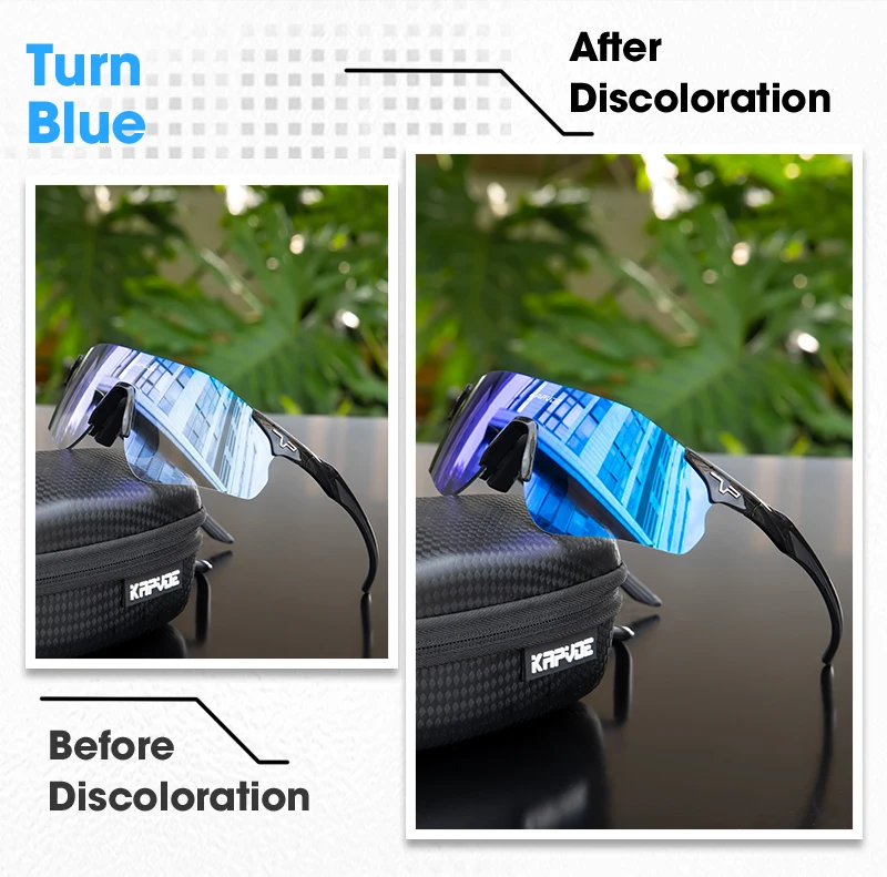 Kapvoe Leichtgewichtige Photochrome Laufsonnenbrille Sportbrille für Männer Marathon-Radbrille Mountainbike-Brille Eyewear – Detail 4