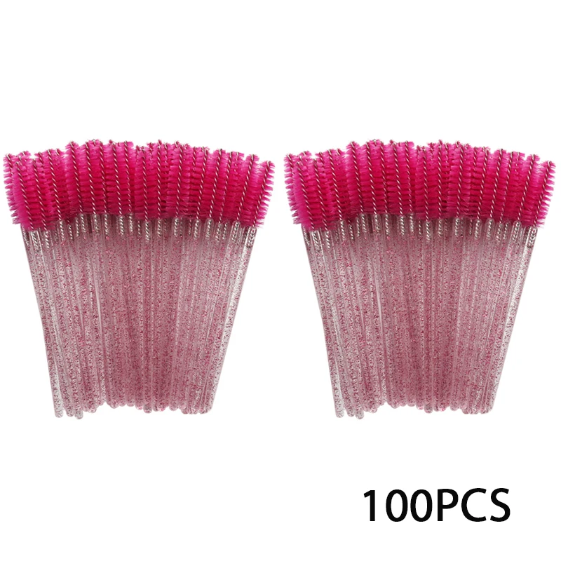 100Pcs Wimpern Verlängerung Pinsel Augenbraue Mascara Wands Applikator Spooler Pinsel Wimpern Verlängerung Kosmetik Set Make-Up-Tools