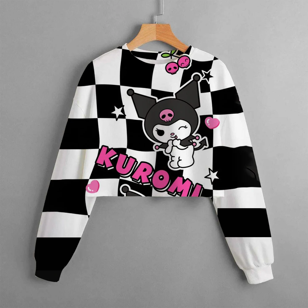 

New Autumn Fashion Girl and Youth Kuromi Cartoon Elegant Printed Sweatshirt Dress Casual Birthday Game Hoodie