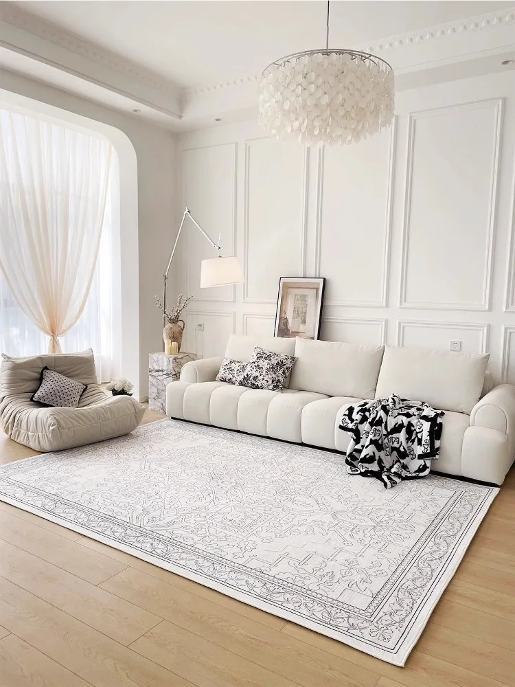 

American Living Room Large Area Carpets Persian Bedroom Bedside Carpet Cream Style Cloakroom Rug Soft Comfortable Balcony Rugs