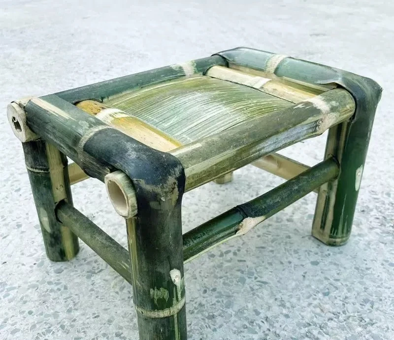 For Backless Square Bamboo Stool Handmade Chair Traditional Square Stool Bamboo Chair for Children to Sit
