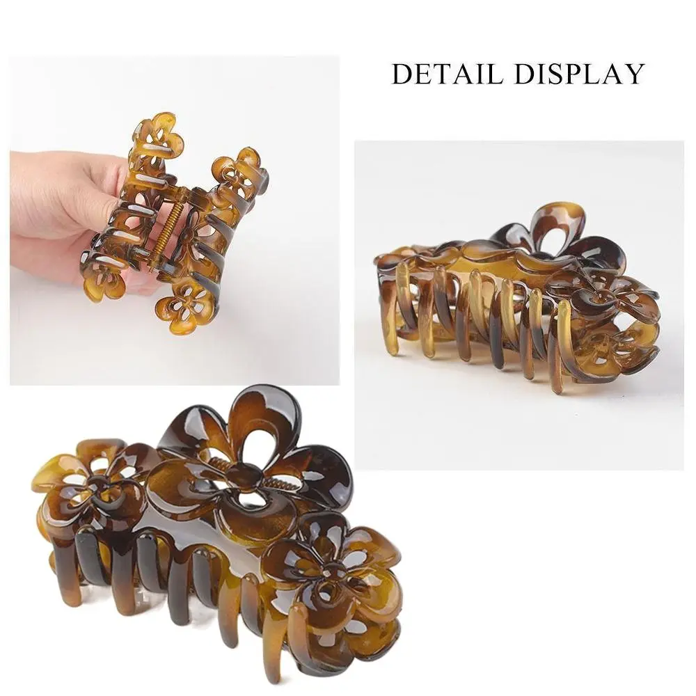 Pince à cheveux fleur douce minimaliste pour femme, accessoires de lavage en résine, pince requin, vêtements de sauna, griffe
