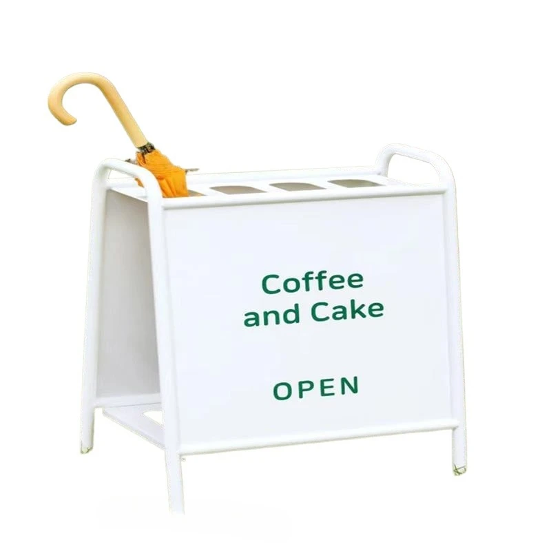 

Korean Internet celebrity coffee shop umbrella stand floor-to-ceiling vertical door, small sign outdoor metal paint