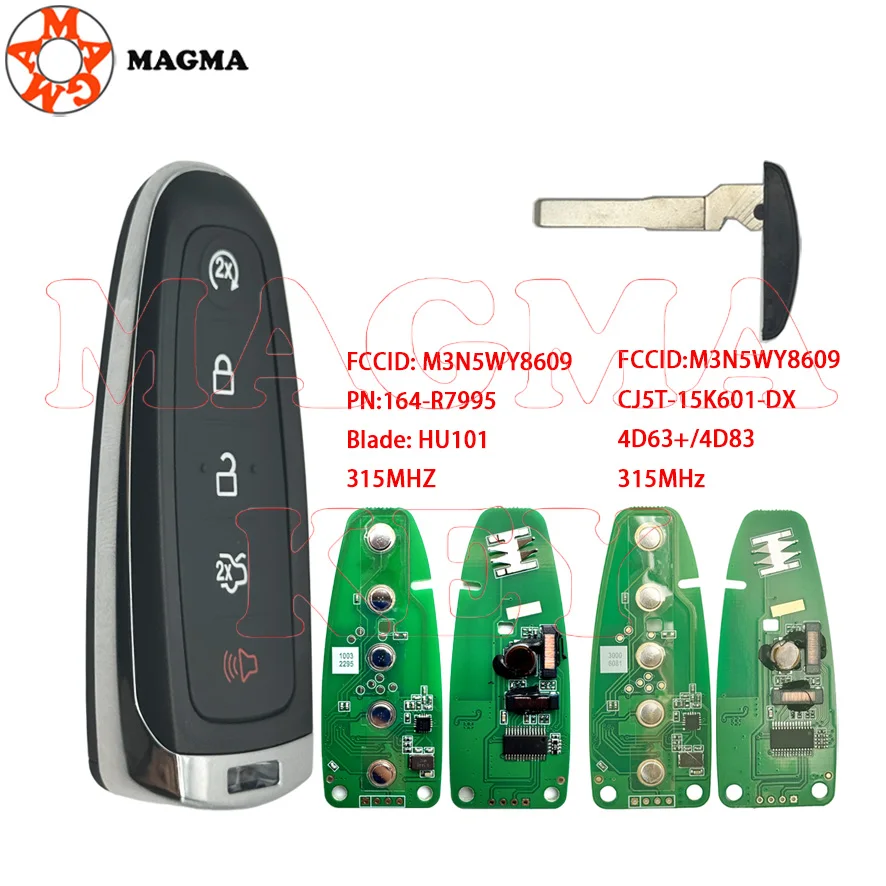 MAGMA 315 ميجا هرتز بدون مفتاح Go CJ5T-15K601-DX 4D63 +/4D83 DST80 Chave Remota Do Carro Para Ford Escape Focus C-max Maverick 2013 - 2018 #1