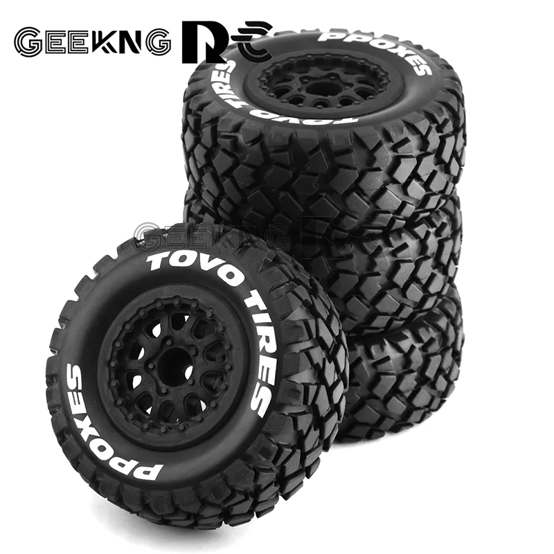 

4pcs 108mm 1/10 Short Course Truck Tire Wheel Tyre 12mm Hex For Traxxas Slash Arrma Senton HuanQi 727 Vkar 10sc HPI HSP RC Car