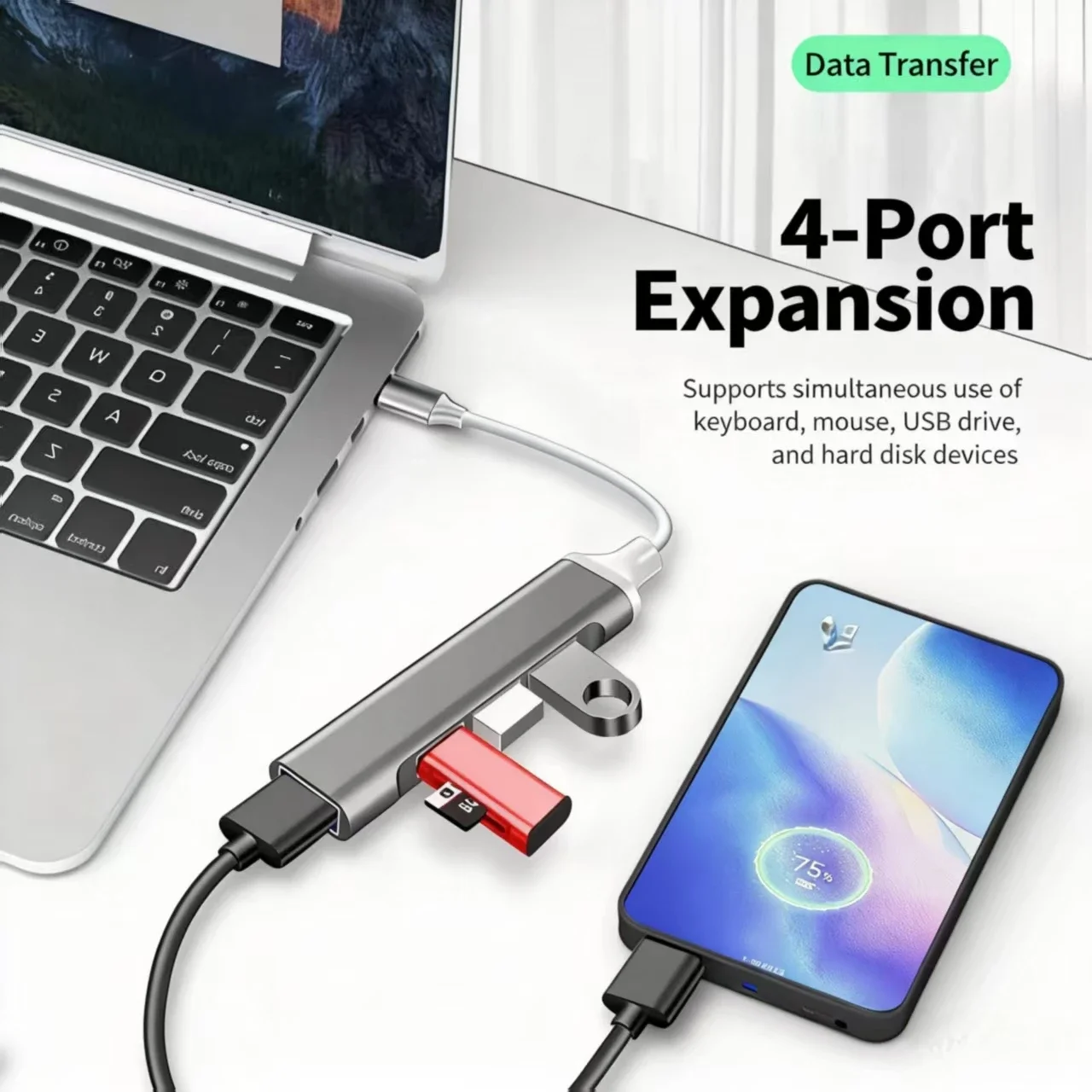 4-Port All-in-One USB Hub Type-C Docking Station Adapter OTG Type-C Hub for PC Xiaomi Huawei MacBook