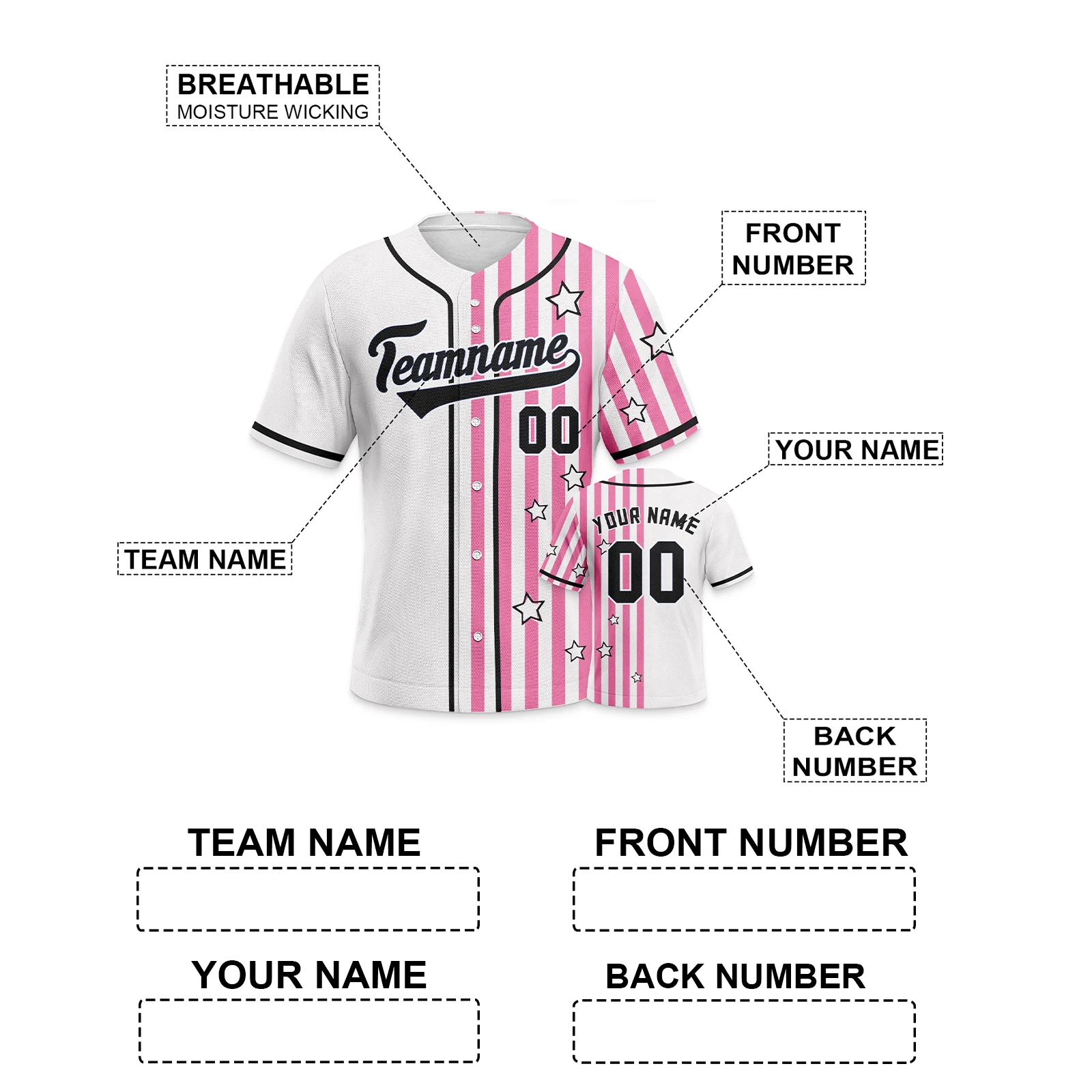 Custom Baseball Jersey Personalized Team Name Number Button Down Baseball Shirt Men Women Youth Baseball Uniform