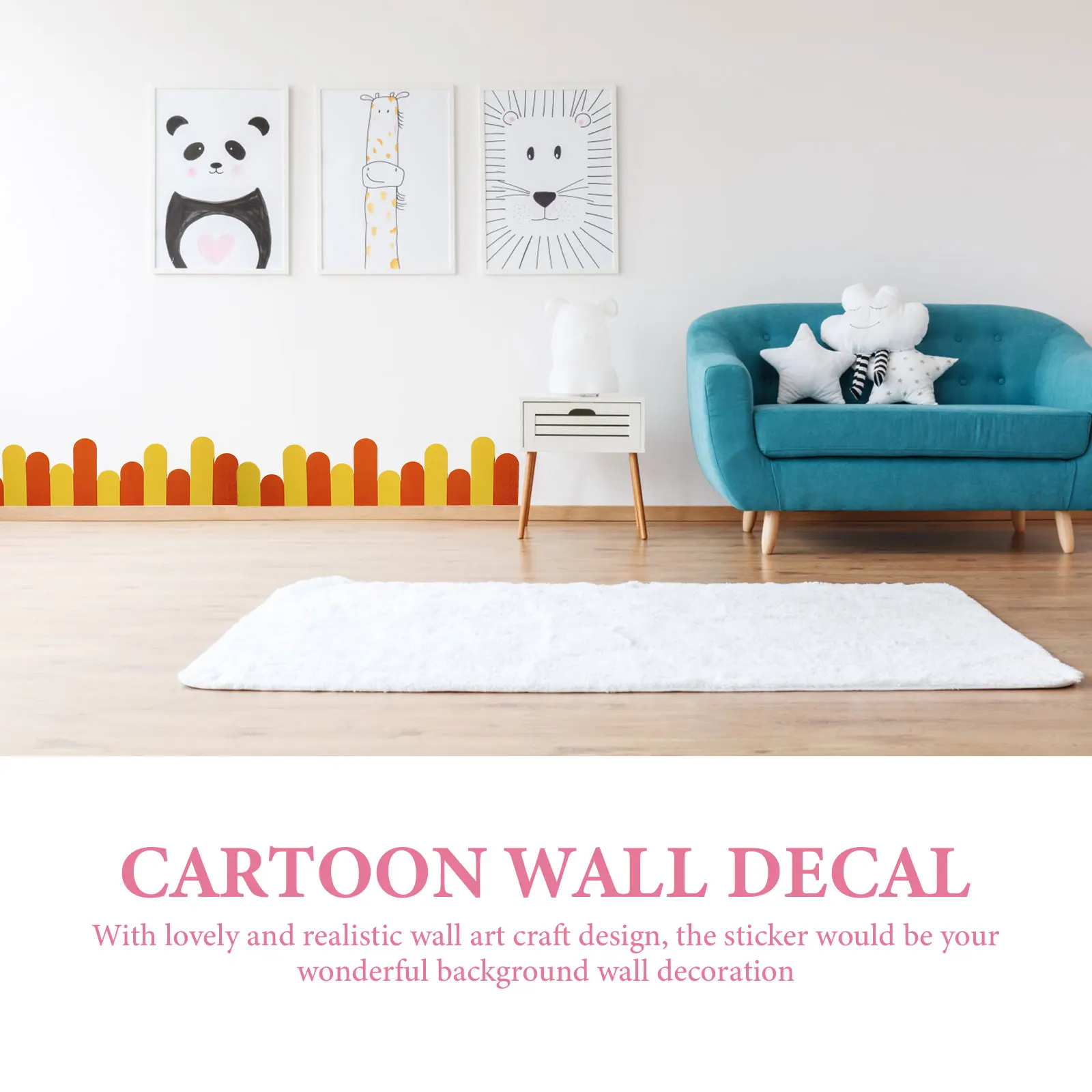 

Wall Decal Kindergarten Home Craft Adorable Sticker Colorful naments Cartoon Border Wall Stickers Shadow Foam Usa Walls
