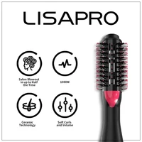LISAPRO 3 في 1 فرشاة الهواء الساخن خطوة واحدة مجفف الشعر ومجفف الشعر فرشاة مجفف للنفخ المهنية 1000 واط مجففات الشعر 3