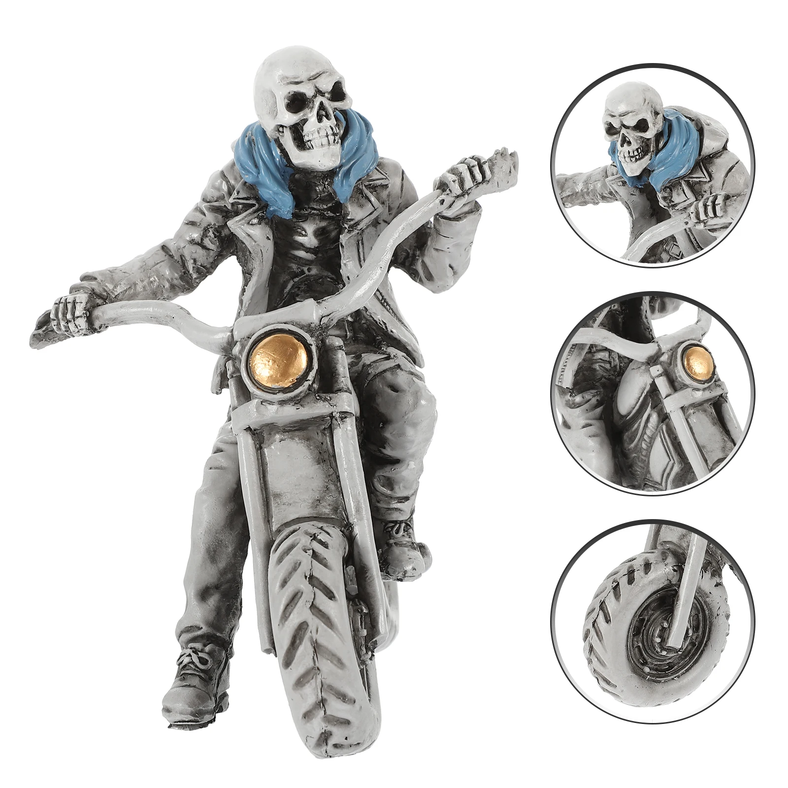 تمثال جمجمة ديكور لسطح المكتب للهالوين تصميم فريد من نوعه تمثال حديقة من الراتنج مصغر