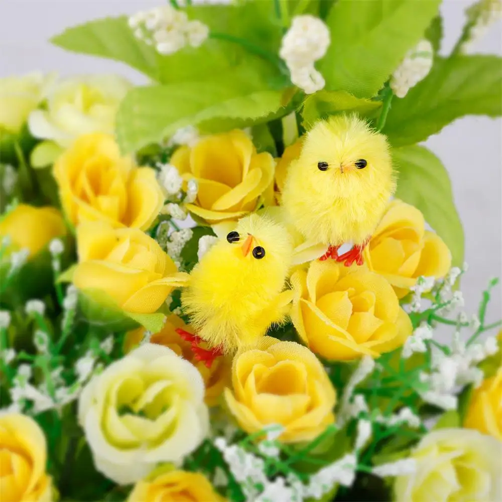 Pieces Easter Chick Plastic Yellow Craft Chemical Fiber Simulation Display Gift Party Decoration Nursery Ornaments