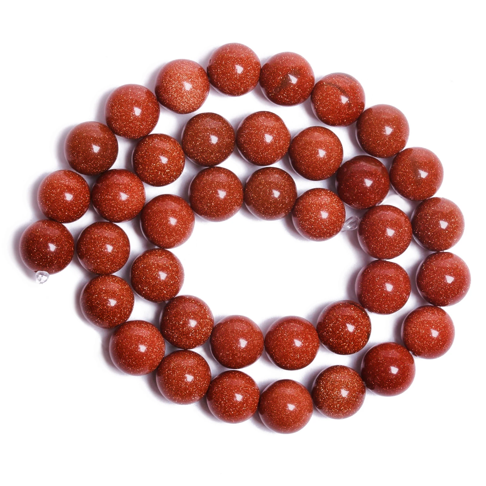 Natural Stone Golden Sand Stone Round Beads for DIY Bracelet Ornaments Material Accessories 4/6/8/10/12mm