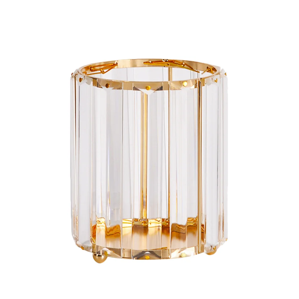 ゴールデンガラス六角形北欧風花瓶ペンホルダー眉毛容器ペンオーガナイザーデスクトップ収納オフィスホーム用