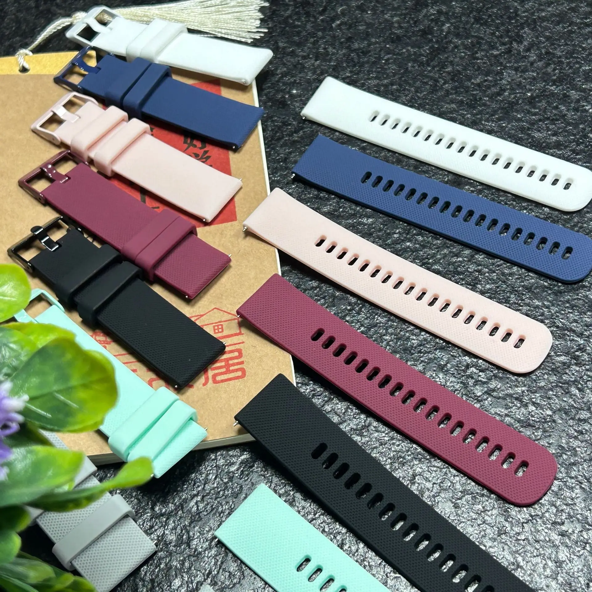 22mm 20mm 18mm Strap For Samsung Galaxy watch 4/6 Classic/5/5pro/3 Active 2 Gear S2 S3 Silicone Band amazfit bip huawei GT 2 3 4