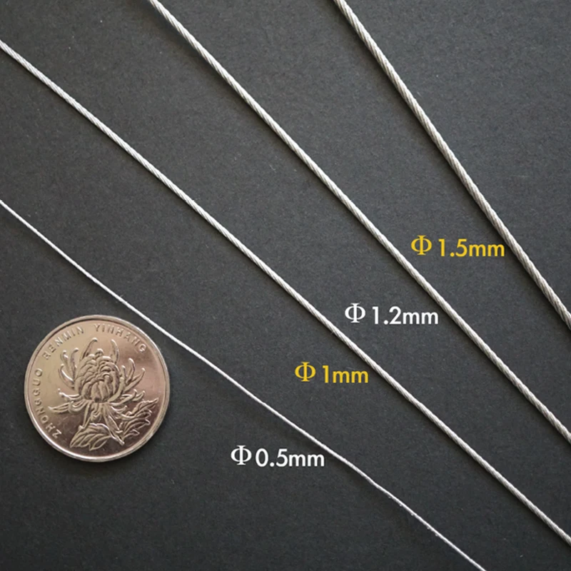 Dia 0.5mm-2mm Traction Cable Steel Cable Modification Tank Kits Scene Soldier Model Material Supplement Modification 1M Length
