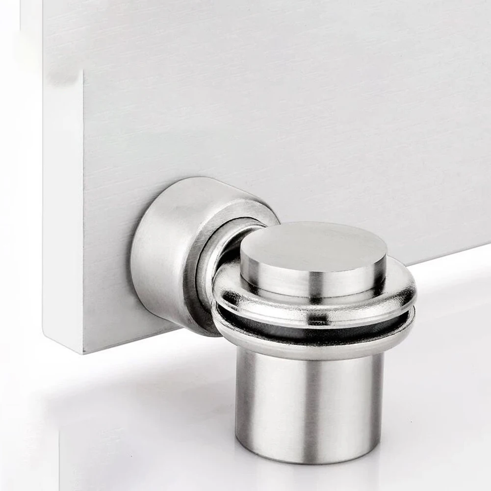 Penghenti Pintu Padat Baja Tahan Karat dengan Penghenti Pintu Anti-tabrakan Pegas Bawaan Pengisap Pintu Tanah Magnetik Yang Kuat