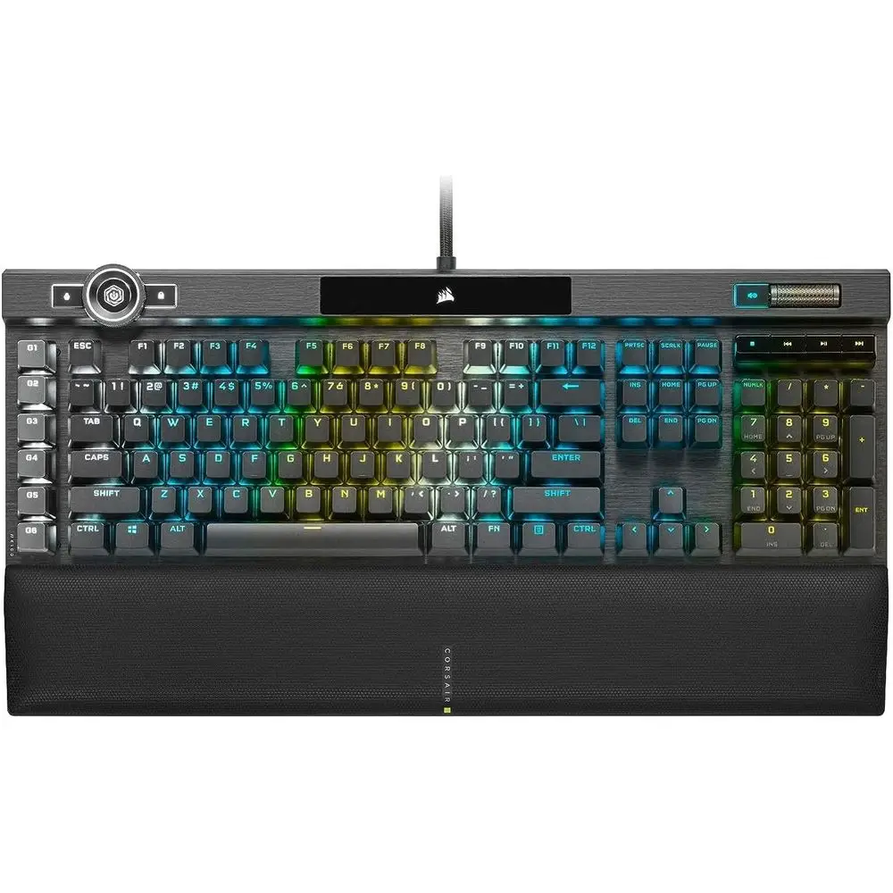 RGB Optical-Mechanical Keyboard - US QWERTY Layout, PBT Keycaps, Compatible with Stream Deck and iCUE - Black