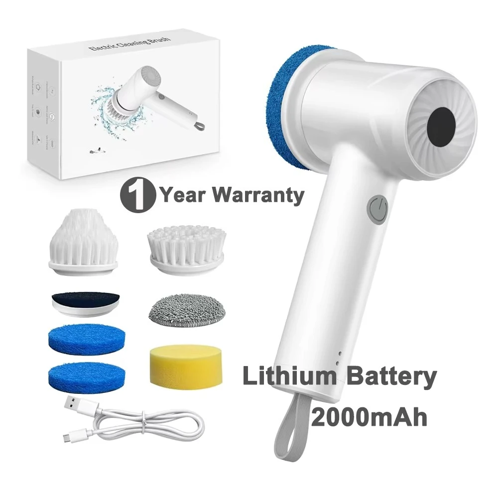 

Electric rotary scrubber kitchen bathroom tableware cleaning brush