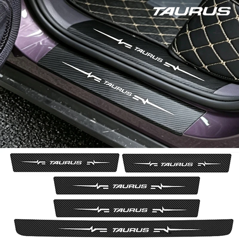 Car Sill Decals Scuff Scratch Waterproof Tape for Ford Taurus Badge Door Threshold Anti Scratch Stickers Rear Trunk Bumper Strip