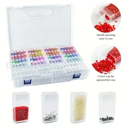 Glass Rice Beads Transparent pp Plastic Beads Storage Box DIY Diamond Painting Dots Drilling Nail Art Tools Storage Case