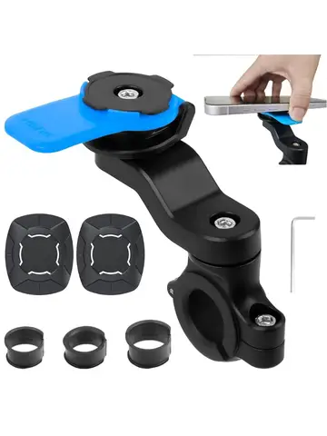 Motorcycle Handlebar Mount, Universal Bike Phone Holder, MTB Phone Holder, Detachable & Universal 360° Rotatable