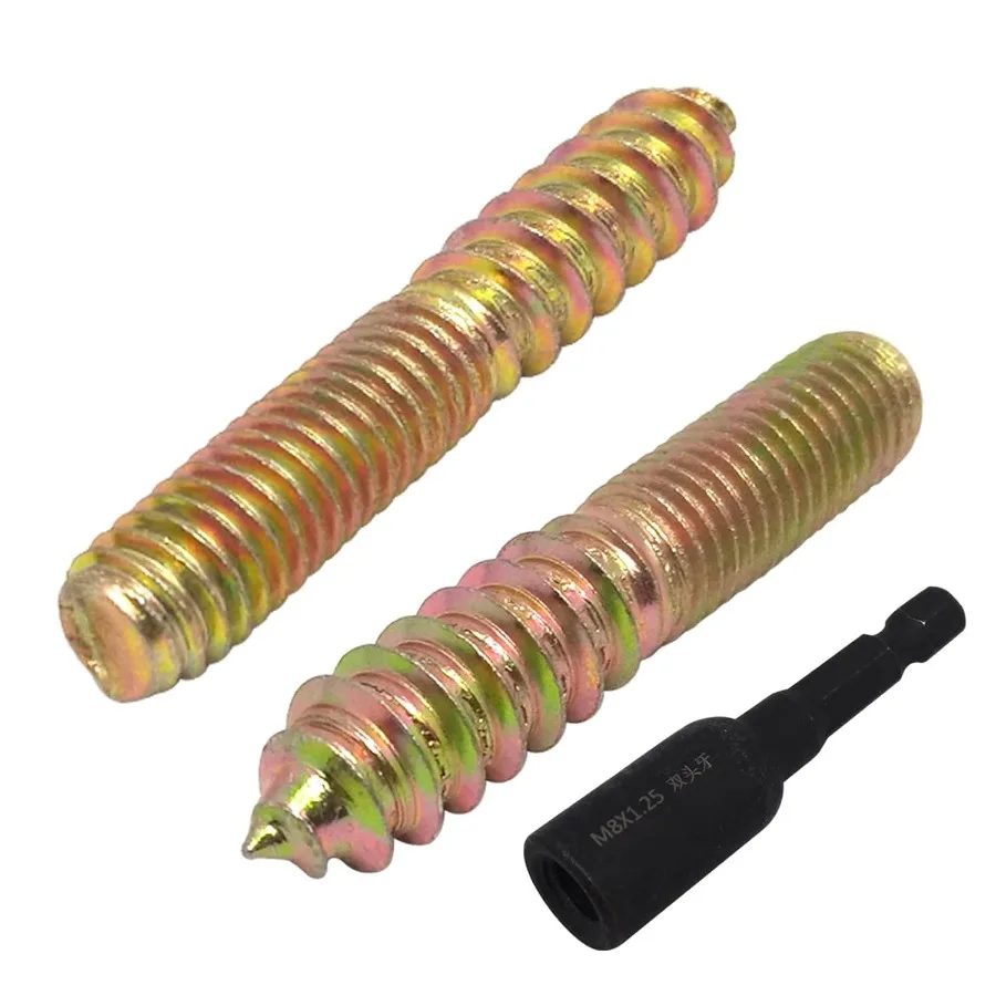 

10 шт. комплект болтов для вешалок с двойной кромкой и вешалкой M8x1,25 мм, болты для вешалки для деревянной мебели (M8x50 мм)