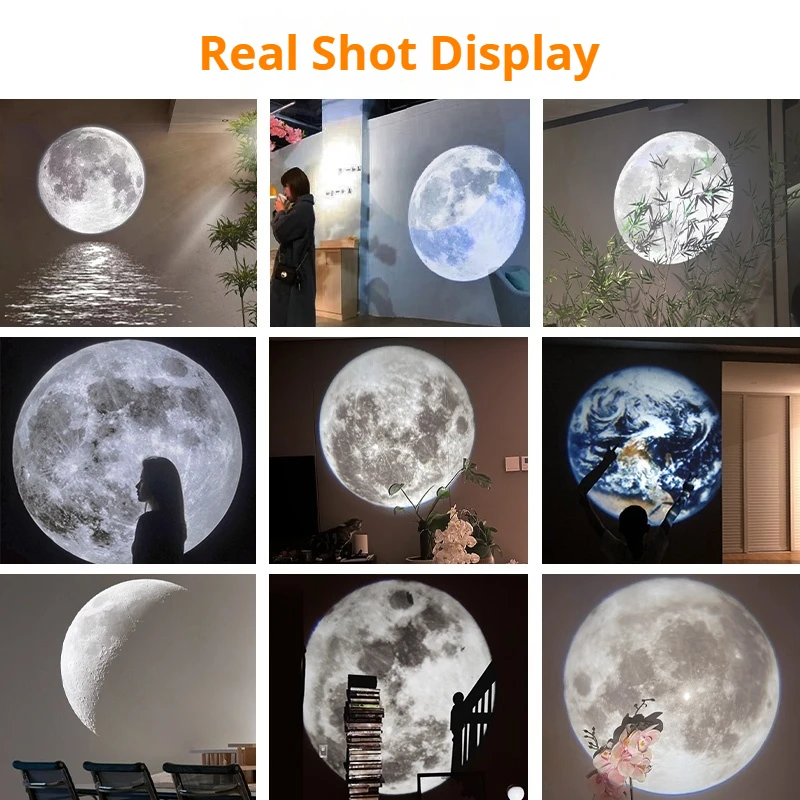 Projector lamp logo spotlight moon text commercial store decoration door head custom pattern