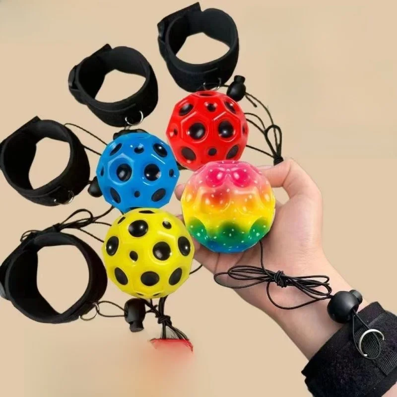 

Elastic Rope Yo-Yo Children's Toy with Rope Jum Ball Return Elastic Wrist Strength Ball Fun Eonal Play Equipment