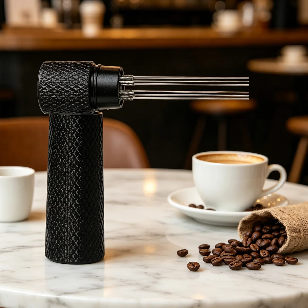 Stainless Steel Coffee Powder Tamper Espresso Powder Stirrer 6 Needle Distributor Leveler WDT Tools Stirring Barista Accessories