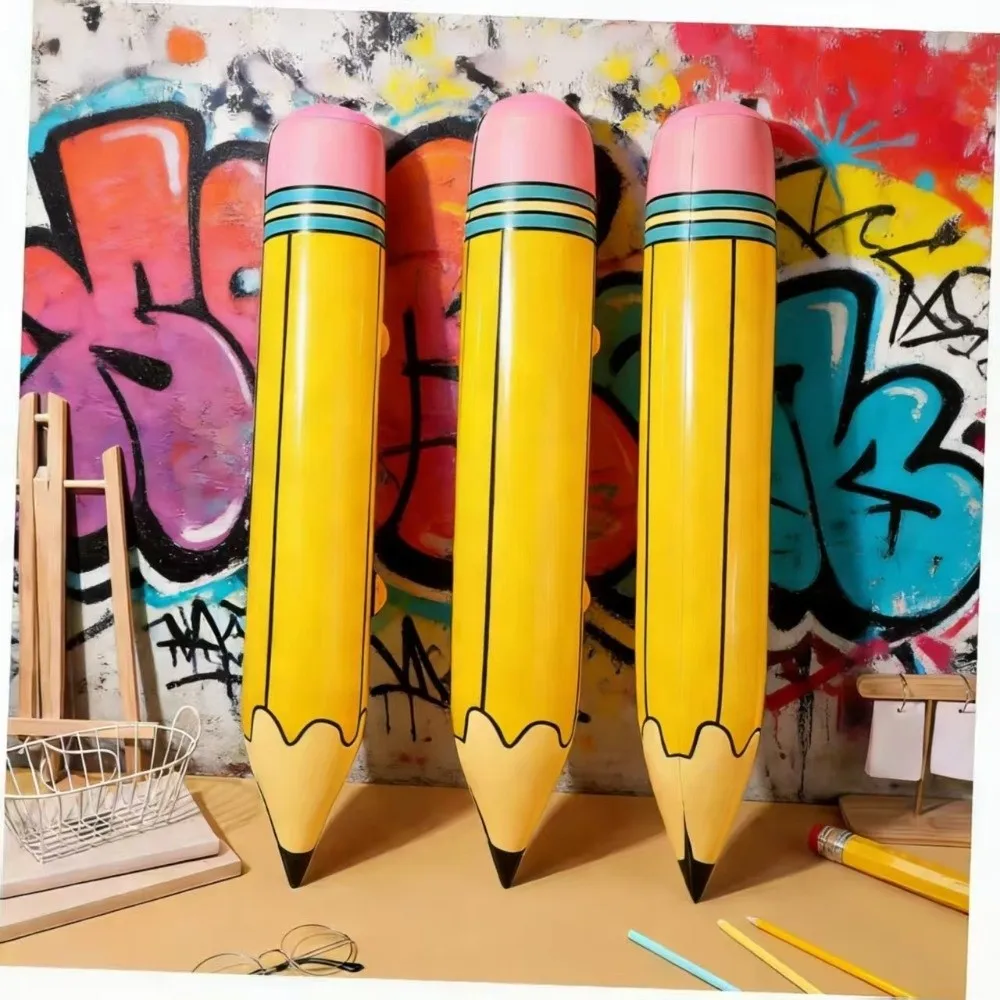 Fun PVC Inflatable Pencil Toy Photo Prop Big Size Simulation Pencil Toy Inflatable Stick Toy Kids