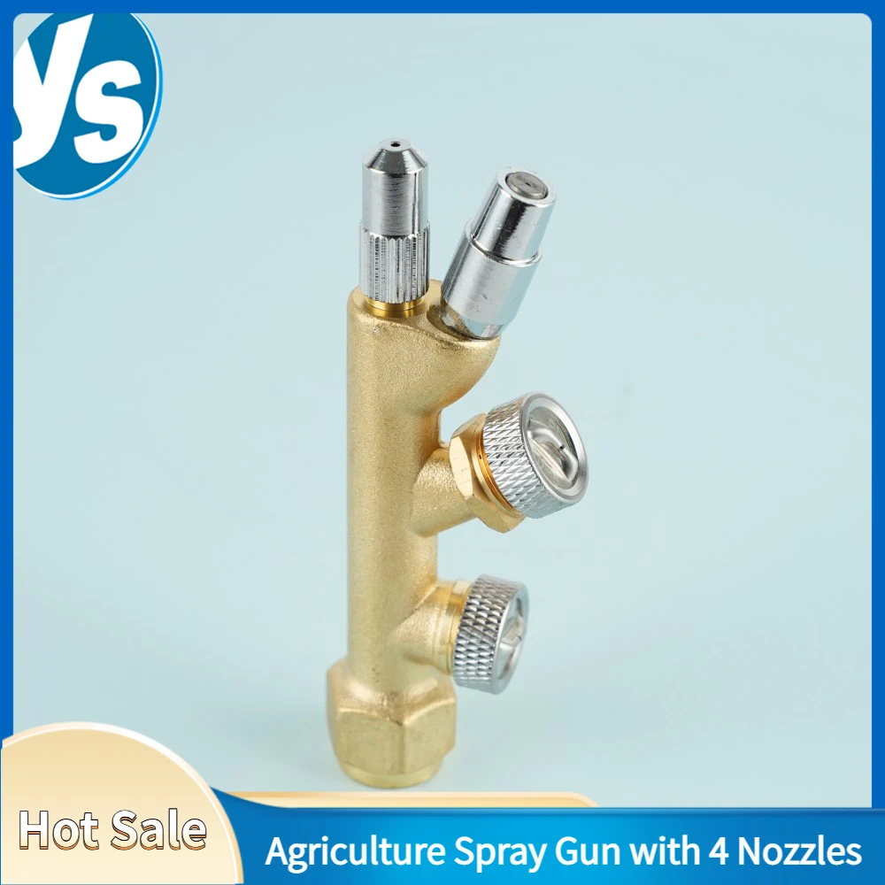 Long Spray Distance Agriculture Spray Gun with 4 Nozzles Atomizing Spray Nozzle Fighter Fan Fruit Tree Rice Irrigation Nozzle