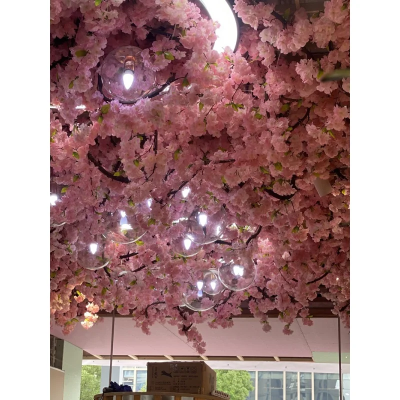 Custom.8 ft large outdoor pink artificial Sakura tree cherry blossom flower trees for sale