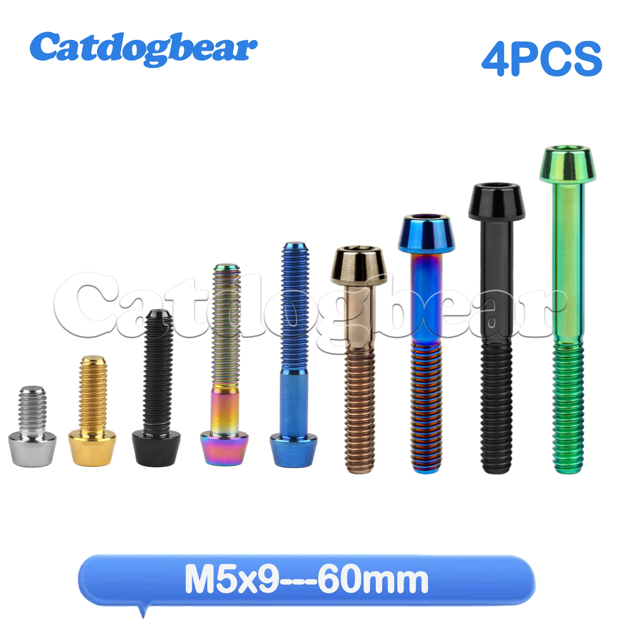 

Catdogbear 4 шт. титановые болты M5x9 16 18 20 25 30 35 40 45 50 55 60 мм тормозные винты с шестигранной головкой и конусом Ti для велосипедного диска
