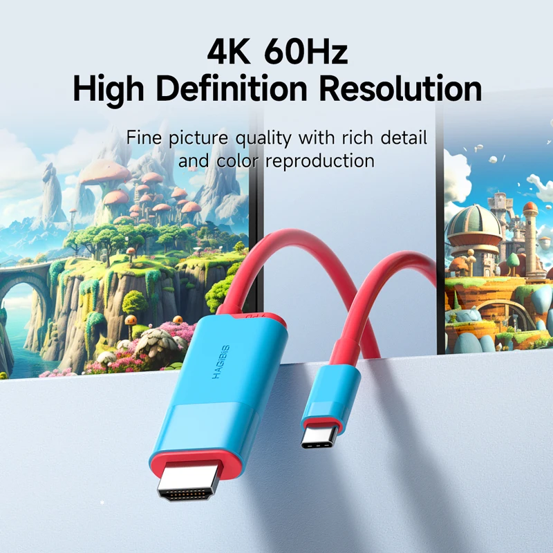 Hagibis Switch Dock for Nintendo Switch/OLED USB C to HDMI-Compatible Cable Adapter 4K60Hz 100W PD for Laptop SteamDeck ROG Ally