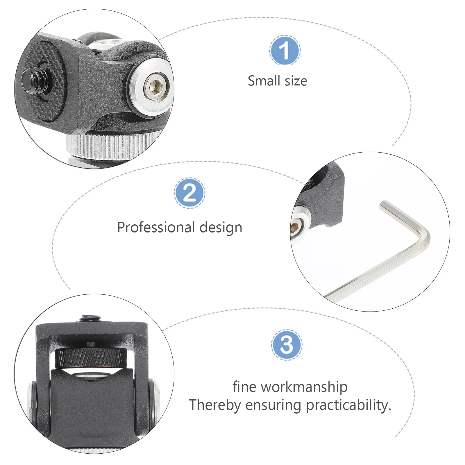 

Mini Ball Head Hot Shoe Mount Adapter 360 Degree Rotatable Aluminum Tripod Head Mount for Phone Camera Monitor Fill Light