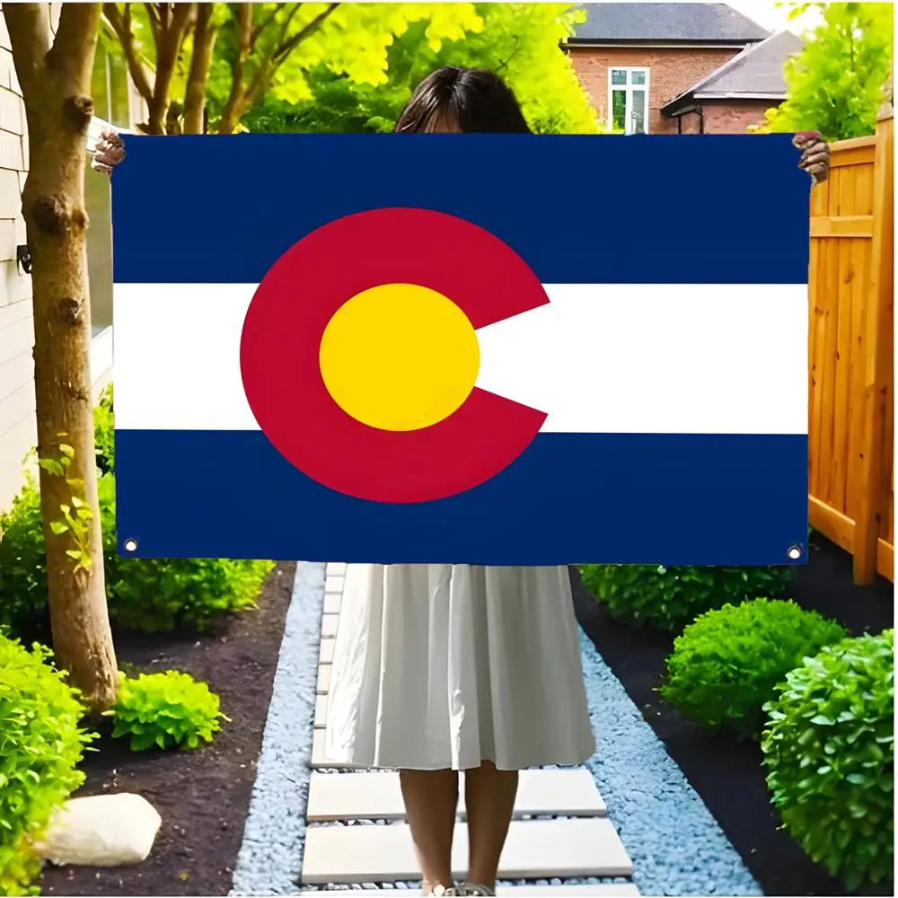 state emblem token C-Colorado Flags Borderless four-ring ornament indoor outdoor decoration effortless to hang