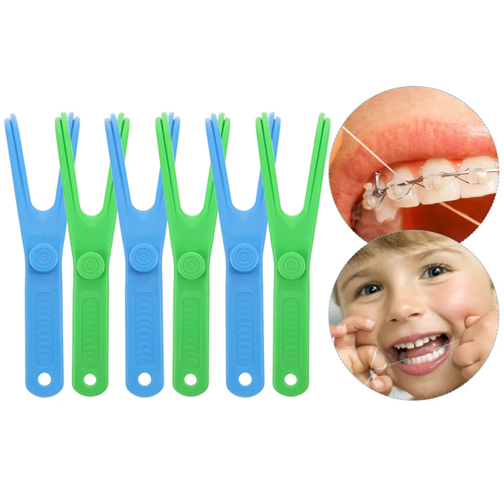 Soporte para hilo Dental, herramienta de higiene bucal, 6 piezas