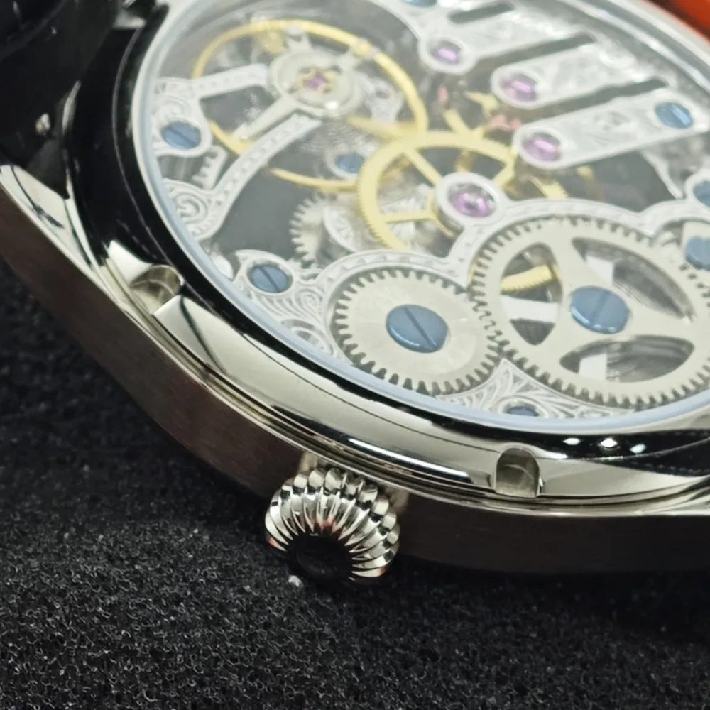 SEAKOSS персонализированные часы-пилот 44 мм Seagull ST36SK ETA6497 S33600SK мужские часы с полым резным механическим сердечником