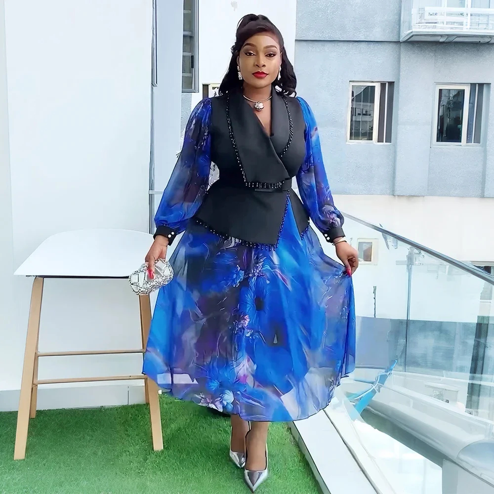 فساتين أفريقية للنساء مقاس كبير ملابس أفريقيا Dashiki أنقرة تركيا ملابس ثوب أنيق لحفلات الزفاف الإسلامية فستان طويل