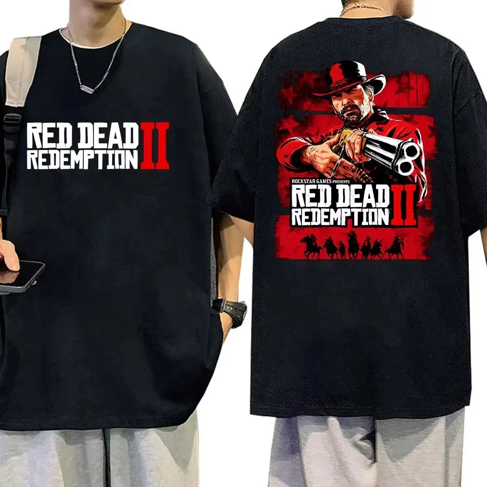 Camiseta Gráfica de Red Dead Redemption 2 para Hombre y Mujer, Camiseta Gótica de Manga Corta, Moda Y2K, Camiseta de Algodón de Alta Calidad